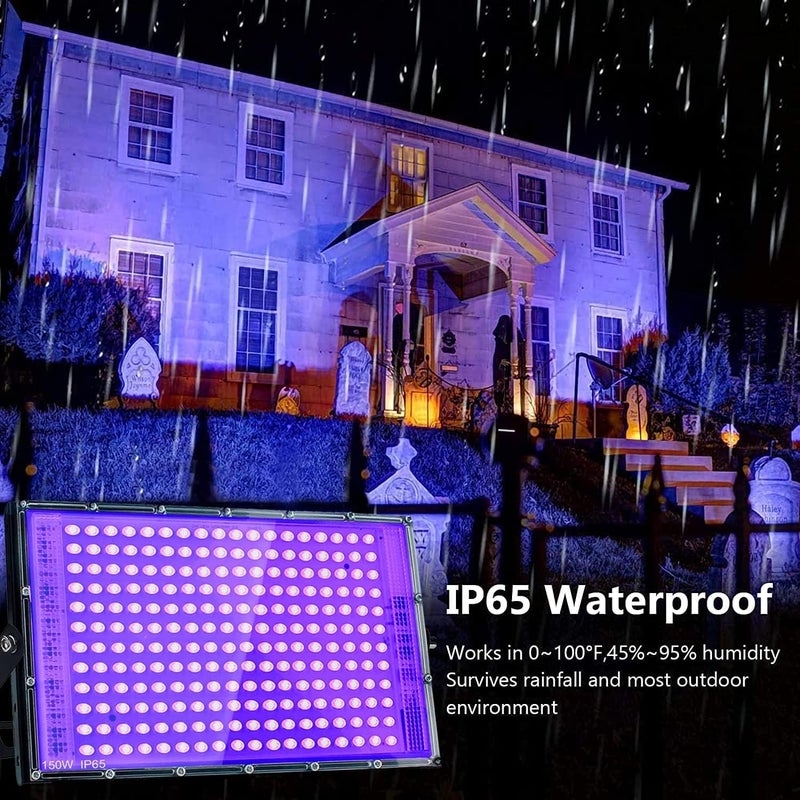 Indmird 150W Black Lights, Blacklight Flood Light with Plug and Switch,for Glow Party, Halloween, Fluorescent Poster, Stage Lighting, Body Paint - Image 4